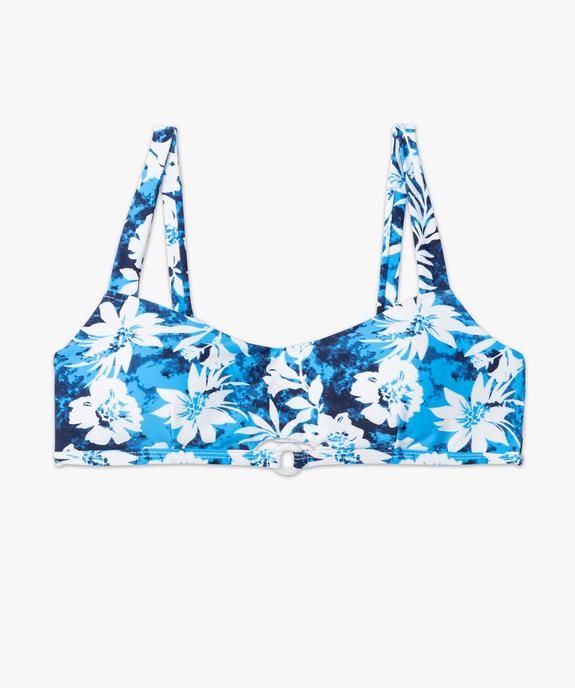 Haut de maillot de bain femme forme brassière à motifs fleuris vue4 - GEMO 4G FEMME - GEMO