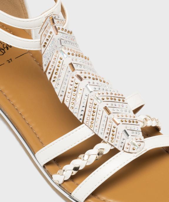 Sandales plates à brides avec fermeture zip au talon femme - Emilia Rosa vue6 - EMILIA ROSA - GEMO