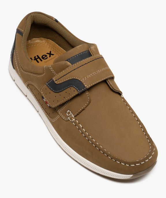 Mocassins en cuir à semelle sport et bride scratch homme vue6 - G'FLEX GEMO FOR GOOD - GEMO