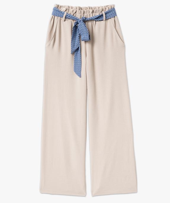 Pantalon large et fluide avec ceinture à motifs femme vue4 - GEMO(FEMME PAP) - GEMO