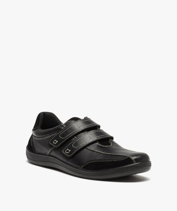 Derbies homme confort dessus cuir à fermeture scratch vue2 - GEMO (CONFORT) - GEMO