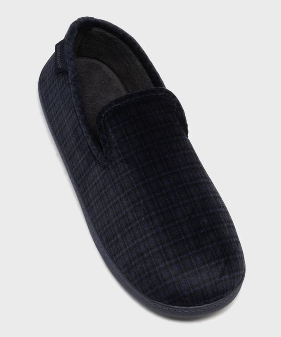 Chaussons enveloppants en velours à carreaux homme - Isotoner vue5 - ISOTONER - GEMO