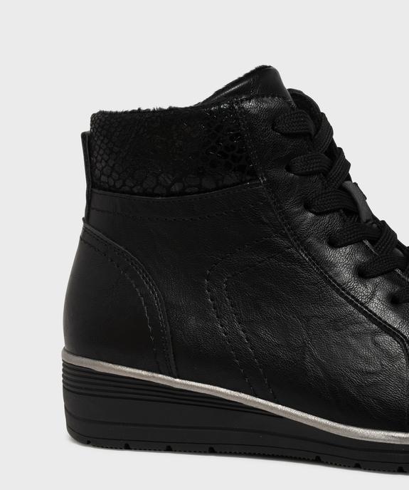 Boots confort avec talon compensé et doublure chaude femme - HOBIZ Boots confort avec talon compensé et doublure chaude femme vue6 - HOBIZ - GEMO