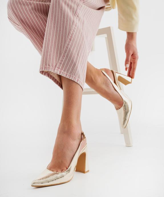 Escarpins à haut talon trapèze et bout pointu femme vue1 - FOLLOW ME - GEMO