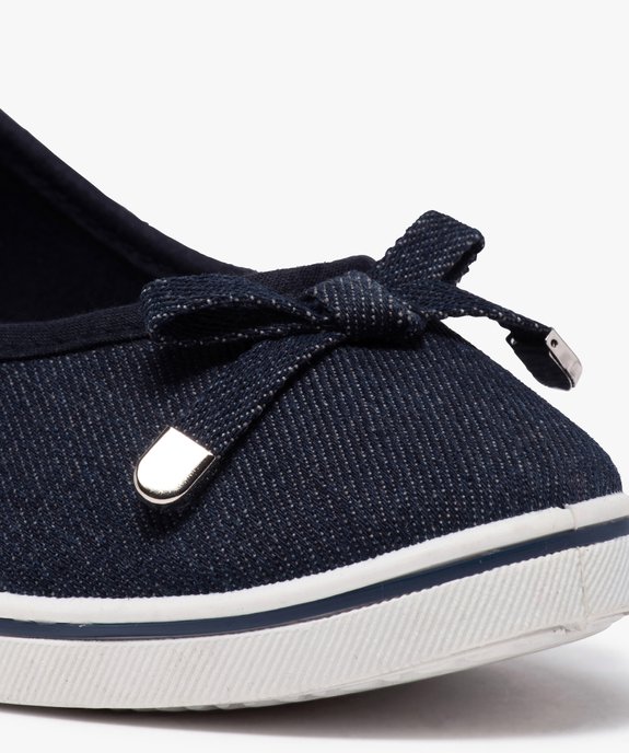 Ballerines femme en toile à talon compensé vue6 - GEMO 4G FEMME - GEMO