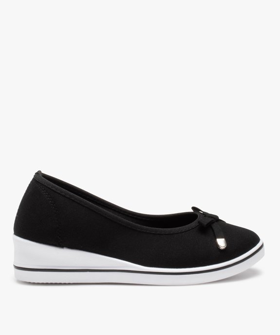 Ballerines femme en toile à talon compensé vue1 - GEMO 4G FEMME - GEMO