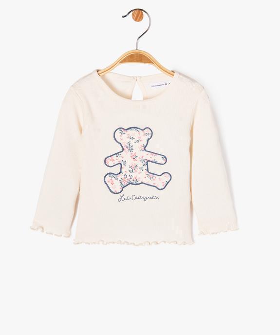 Tee-shirt à manches longues avec motif ourson bébé fille - LuluCastagnette vue1 - LULUCASTAGNETTE - GEMO