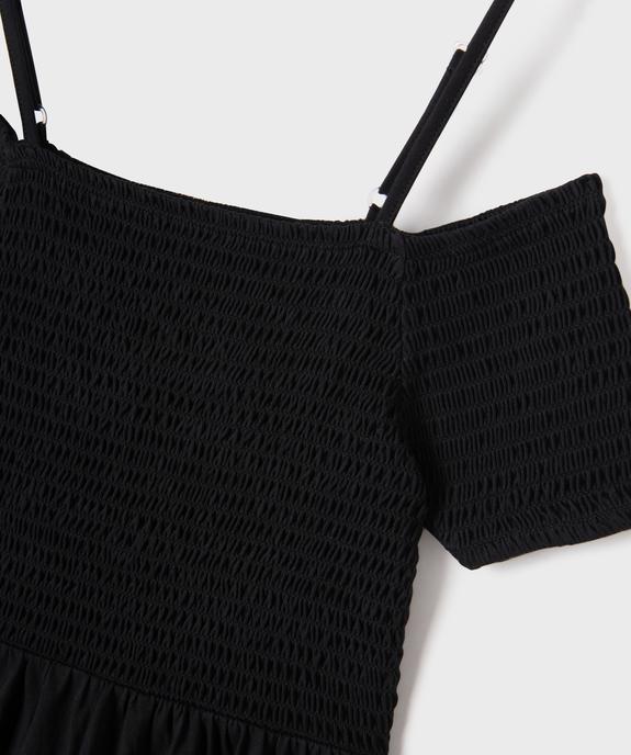 Robe courte à fines bretelles et buste smocké fille vue2 - GEMO 4G FILLE - GEMO