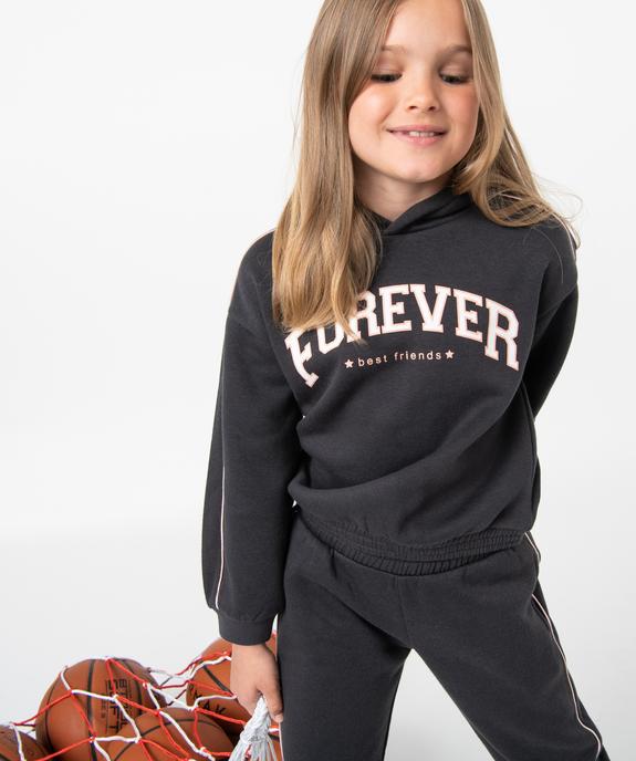 Sweat fille à capuche en molleton chaud vue1 - GEMO (ENFANT) - GEMO