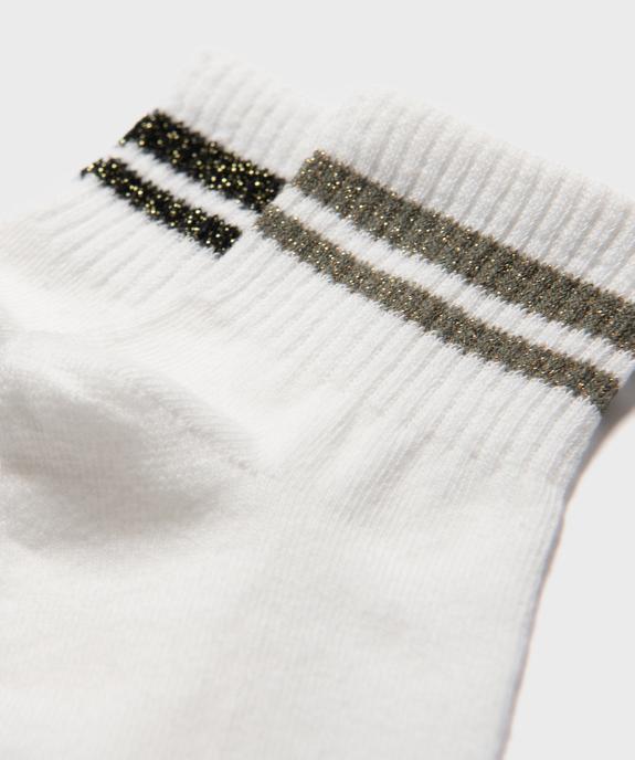 Socquettes avec liserés pailletés sur la tige femme (lot de 2) vue2 - GEMO(HOMWR FEM) - GEMO