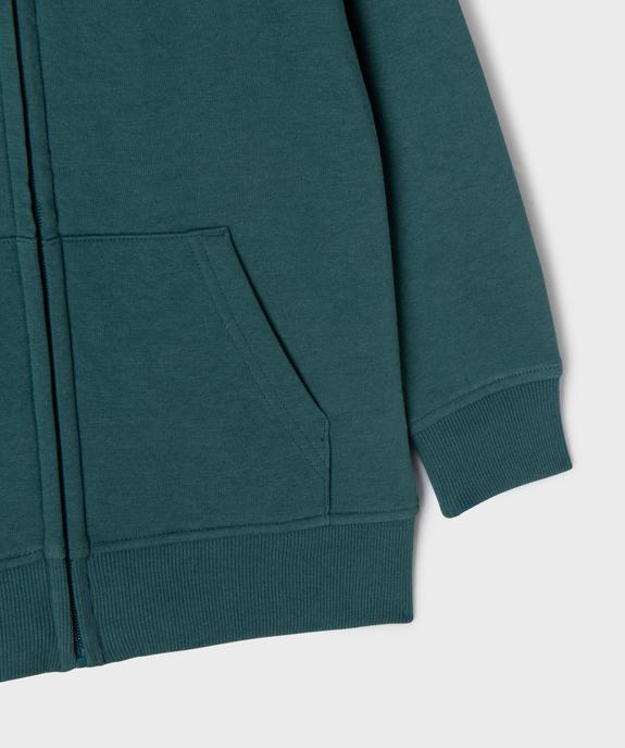 Sweat zippé à capuche uni garçon vue2 - GEMO 4G GARCON - GEMO