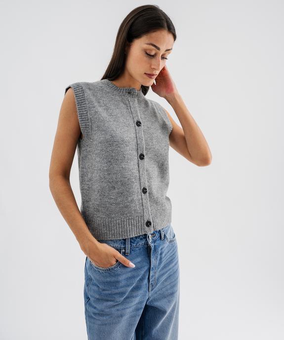 Gilet sans manches en maille chaude et extensible femme vue4 - GEMO(FEMME PAP) - GEMO