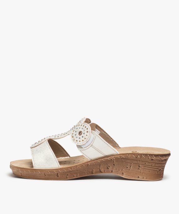 Mules femme confort à larges brides strass vue3 - GEMO (CONFORT) - GEMO