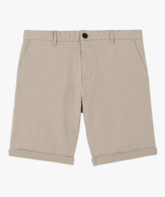 Bermuda homme en toile extensible 5 poches coupe chino vue4 - GEMO (HOMME) - GEMO