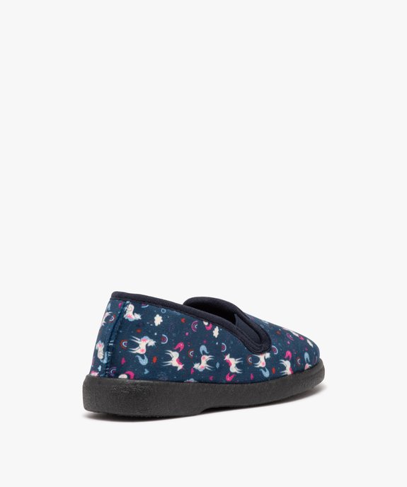 Chaussons fille en velours à motif licorne vue4 - GEMO 4G FILLE - GEMO