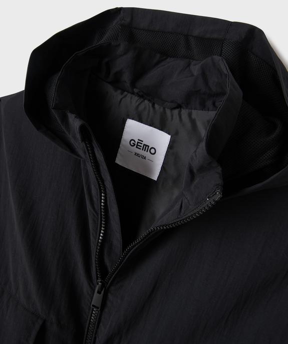 Sweat zippé à capuche coupe courte en matière déperlante fille vue2 - GEMO (JUNIOR) - GEMO