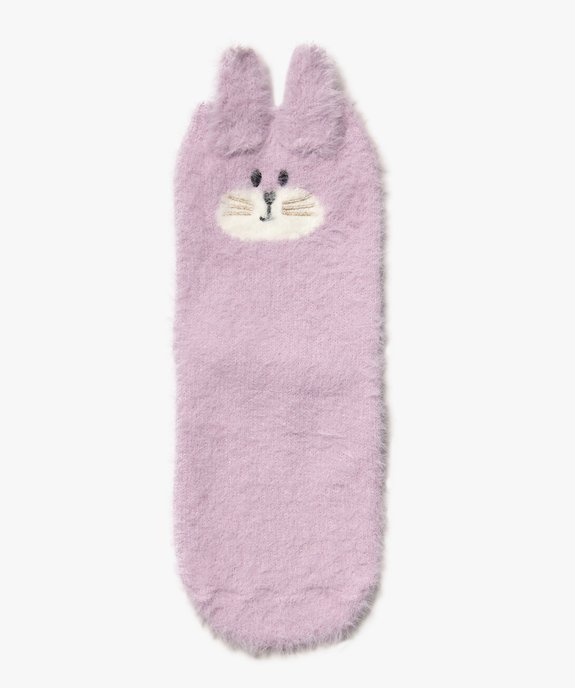 Chaussettes duveteuses avec motif lapin en relief fille vue1 - GEMO (ENFANT) - GEMO