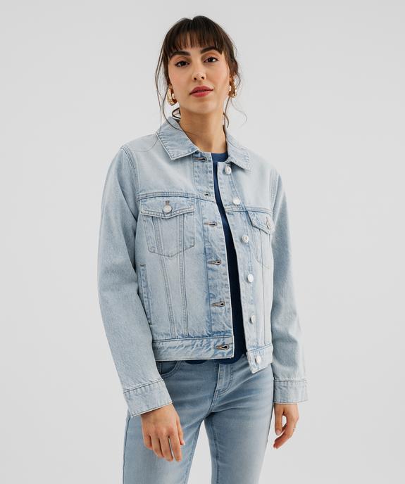 Veste en jean classique femme vue1 - GEMO 4G FEMME - GEMO