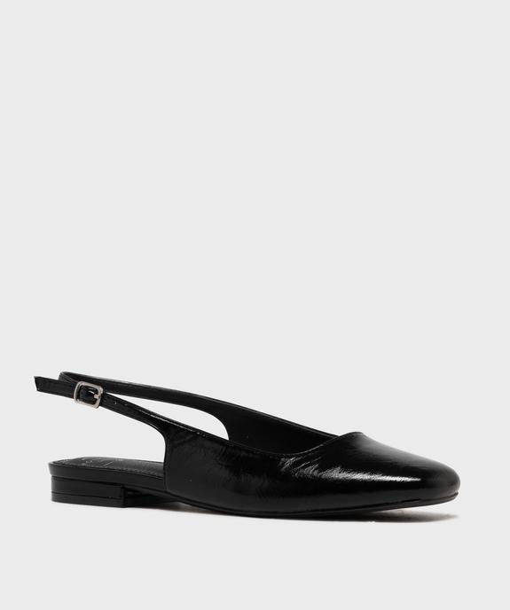 Escarpins slingback à bout carré et talon plat femme - Follow Me vue2 - FOLLOW ME - GEMO