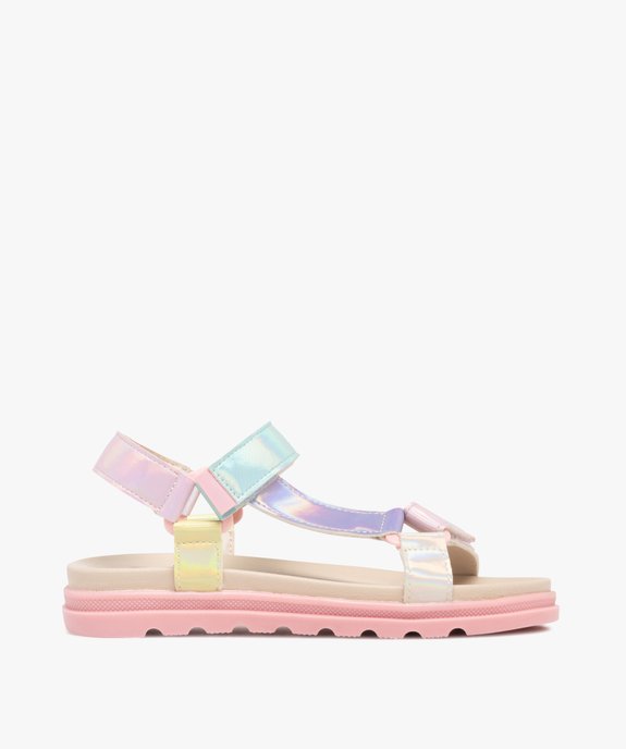 Sandales fille à brides vernies et à scratch vue1 - GEMO (ENFANT) - GEMO