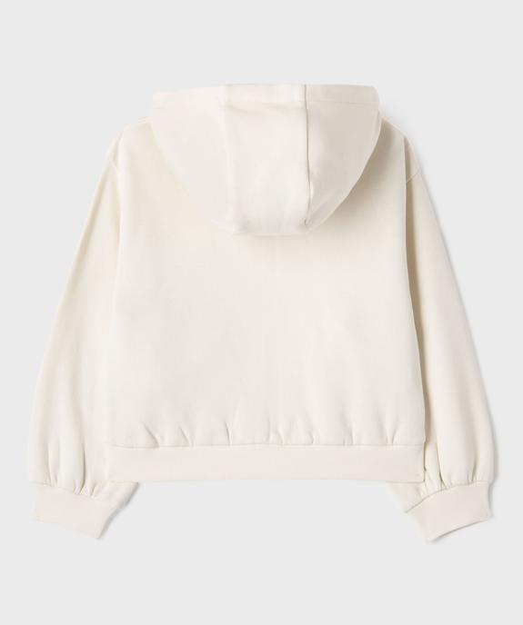 Sweat zippé à capuche avec inscription fille vue5 - GEMO 4G FILLE - GEMO