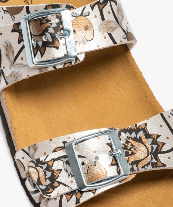 Mules femme à talon plat et brides ajustables imprimées vue6 - GEMO (CASUAL) - GEMO