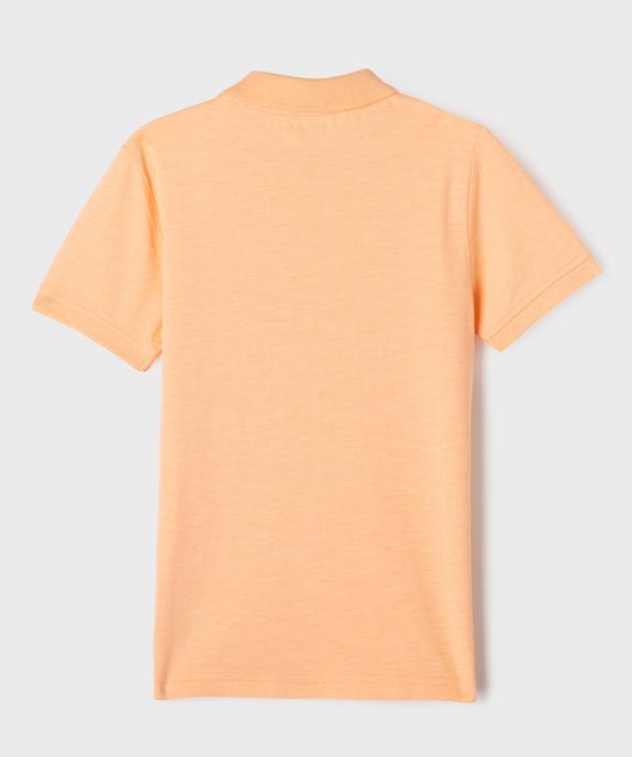 Polo à manches courtes en coton flammé garçon vue3 - GEMO (ENFANT) - GEMO