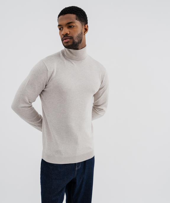 Pull col roulé en maille fine homme vue3 - GEMO 4G HOMME - GEMO