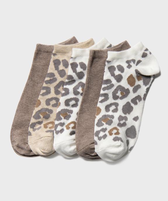 Chaussettes ultra courtes motifs tachetés femme (lot de 5) vue1 - GEMO 4G FEMME - GEMO