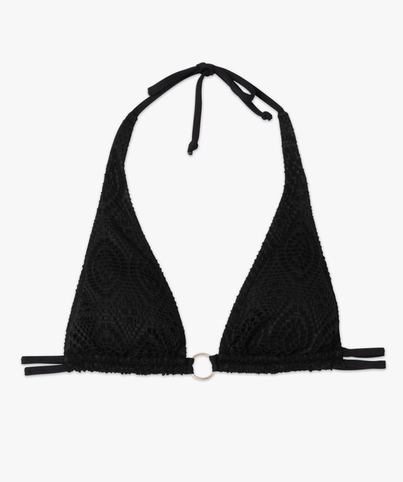 Haut de maillot de bain femme forme triangle en maille ajourée vue4 - GEMO (PLAGE) - GEMO