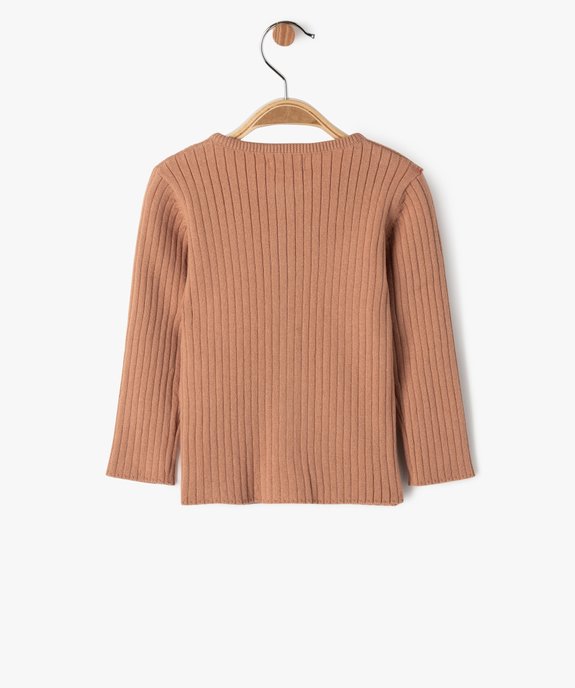 Gilet boutonné en maille côtelée bébé fille vue4 - GEMO(BEBE DEBT) - GEMO