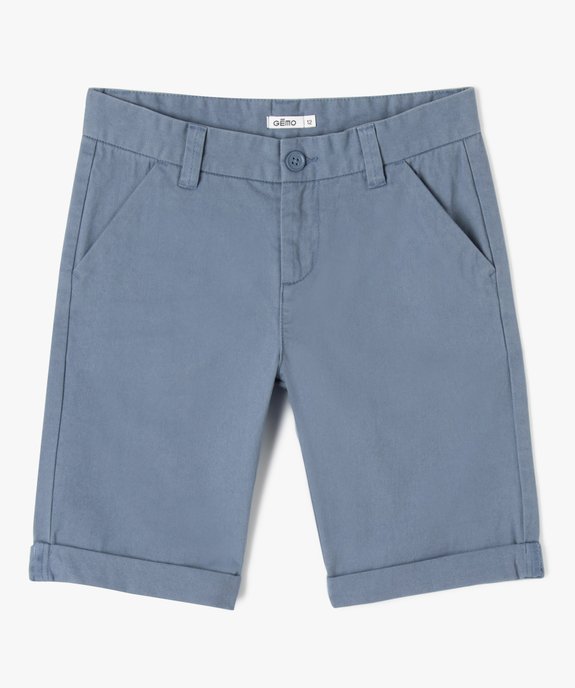Bermuda coupe chino regular en toile de coton garçon vue1 - GEMO 4G GARCON - GEMO