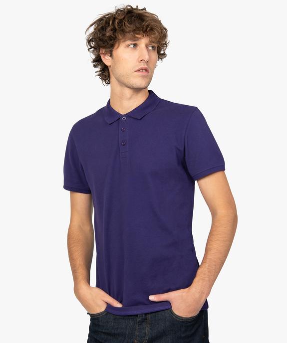 Polo homme à manches courtes en coton biologique vue1 - GEMO 4G HOMME - GEMO
