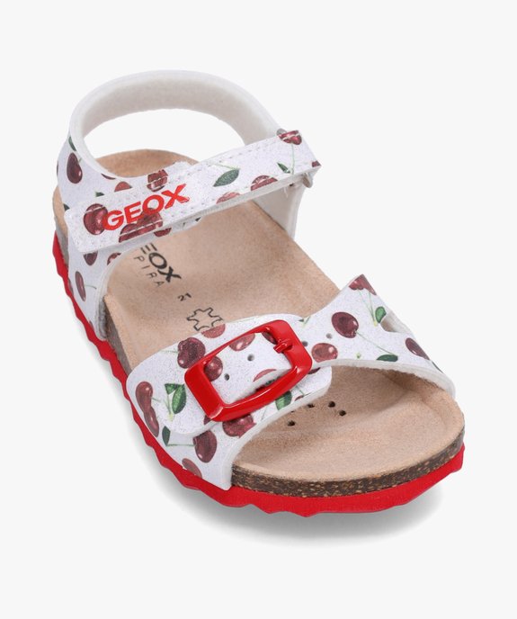 Sandales bébé fille à scratchs imprimées cerises - Geox vue5 - GEOX - GEMO