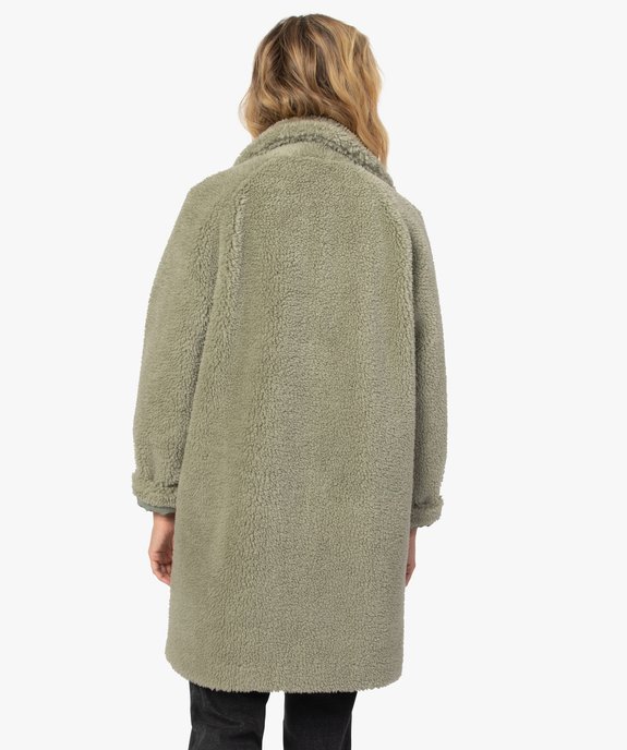 Manteau femme en sherpa fermeture boutons vue3 - GEMO(FEMME PAP) - GEMO