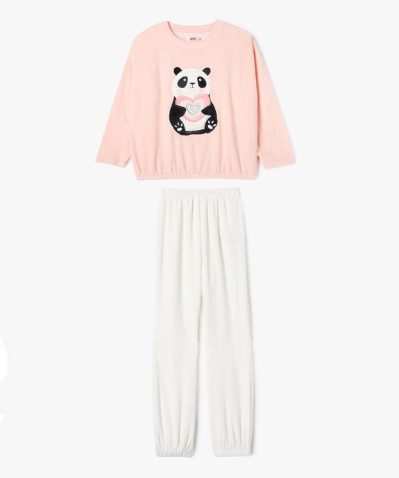 Pyjama en velours avec motif panda fille vue2 - GEMO (ENFANT) - GEMO