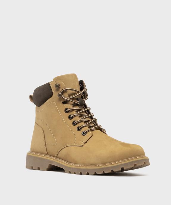 Boots dessus cuir avec semelle crantée homme - Tanéo vue2 - TANEO - GEMO