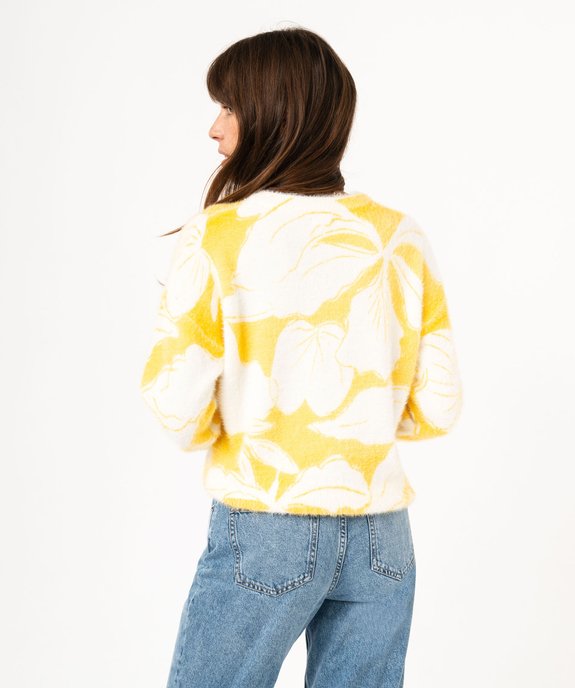 Pull en maille duveteuse imprimée femme vue3 - GEMO(FEMME PAP) - GEMO