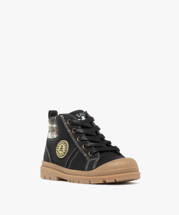 Boots garçon fourrées avec col à carreaux - LuluCastagnette vue2 - LULU CASTAGNETT - GEMO