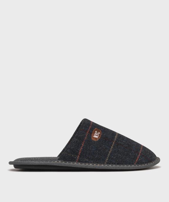 Mules en velours à carreaux homme vue1 - GEMO(HOMWR HOM) - GEMO