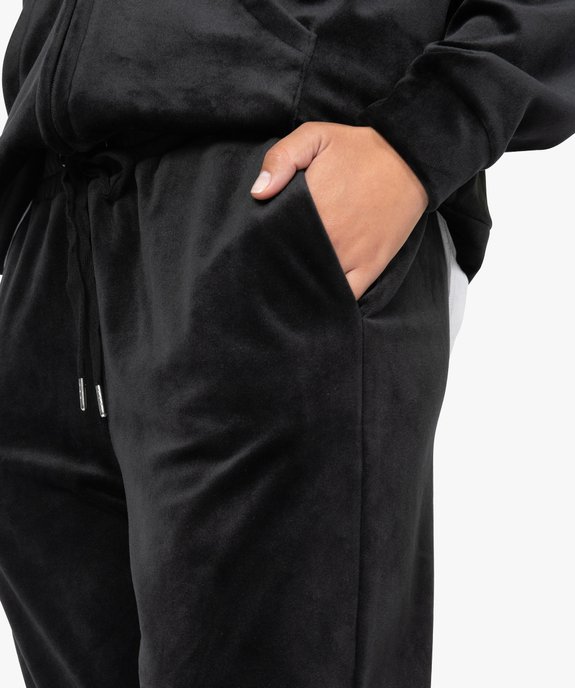 Pantalon femme large en velours ras vue2 - GEMO(FEMME PAP) - GEMO