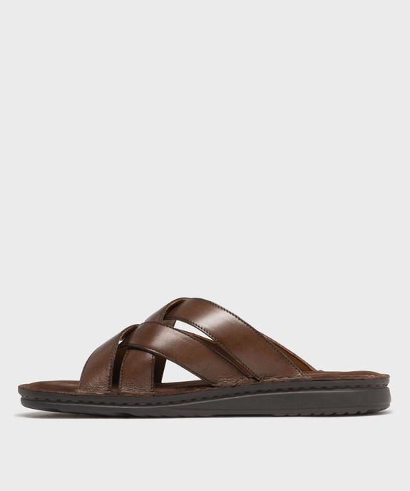 Mules en cuir confortables à brides croisées homme - Pierre Cardin vue4 - PIERRE CARDIN D - GEMO