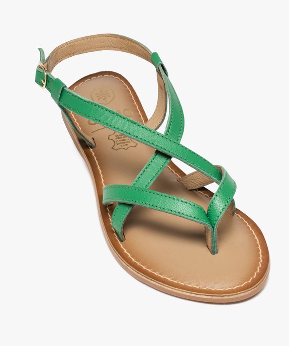 Sandales plates avec fines brides en cuir femme vue6 - FOLLOW ME - GEMO