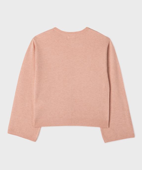 Pull gilet avec noeud sur l’avant fille  vue3 - GEMO (JUNIOR) - GEMO