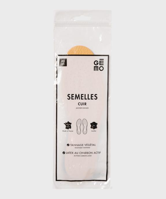 Semelles en cuir et latex au charbon actif vue1 - GEMO(ENTRETIEN) - GEMO