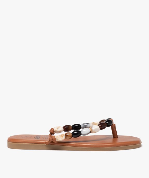 Mules femme casual à entre-doigts avec brides bijoux en pierre vue1 - GEMO (CASUAL) - GEMO