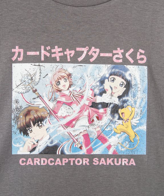 Tee-shirt court avec motif manga fille - Sakura vue3 - SAKURA CARD CAP - GEMO