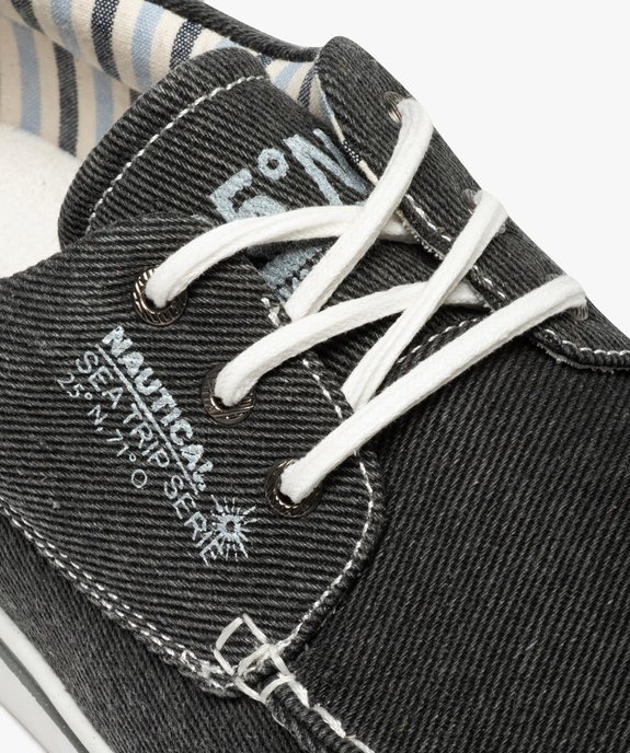 Chaussures bateau homme dessus en toile denim vue6 - GEMO (CASUAL) - GEMO