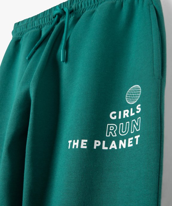 Jogging fille en molleton doux à large taille élastiquée vue2 - GEMO (JUNIOR) - GEMO