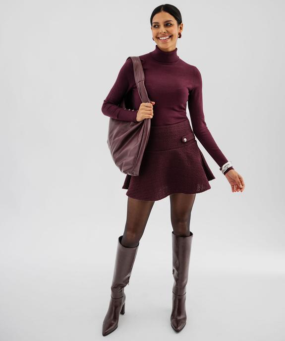 Pull col roulé en maille fine femme vue5 - GEMO 4G FEMME - GEMO